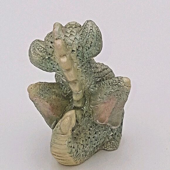 Vintage 1993 Stone Critter Littles Green Dragon SCL 114 Made in the USA Fantasy - Picture 10 of 11